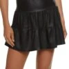 Faux Leather Tiered Mini Skirt