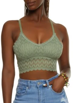 Scalloped Trim Lace Bralette Top