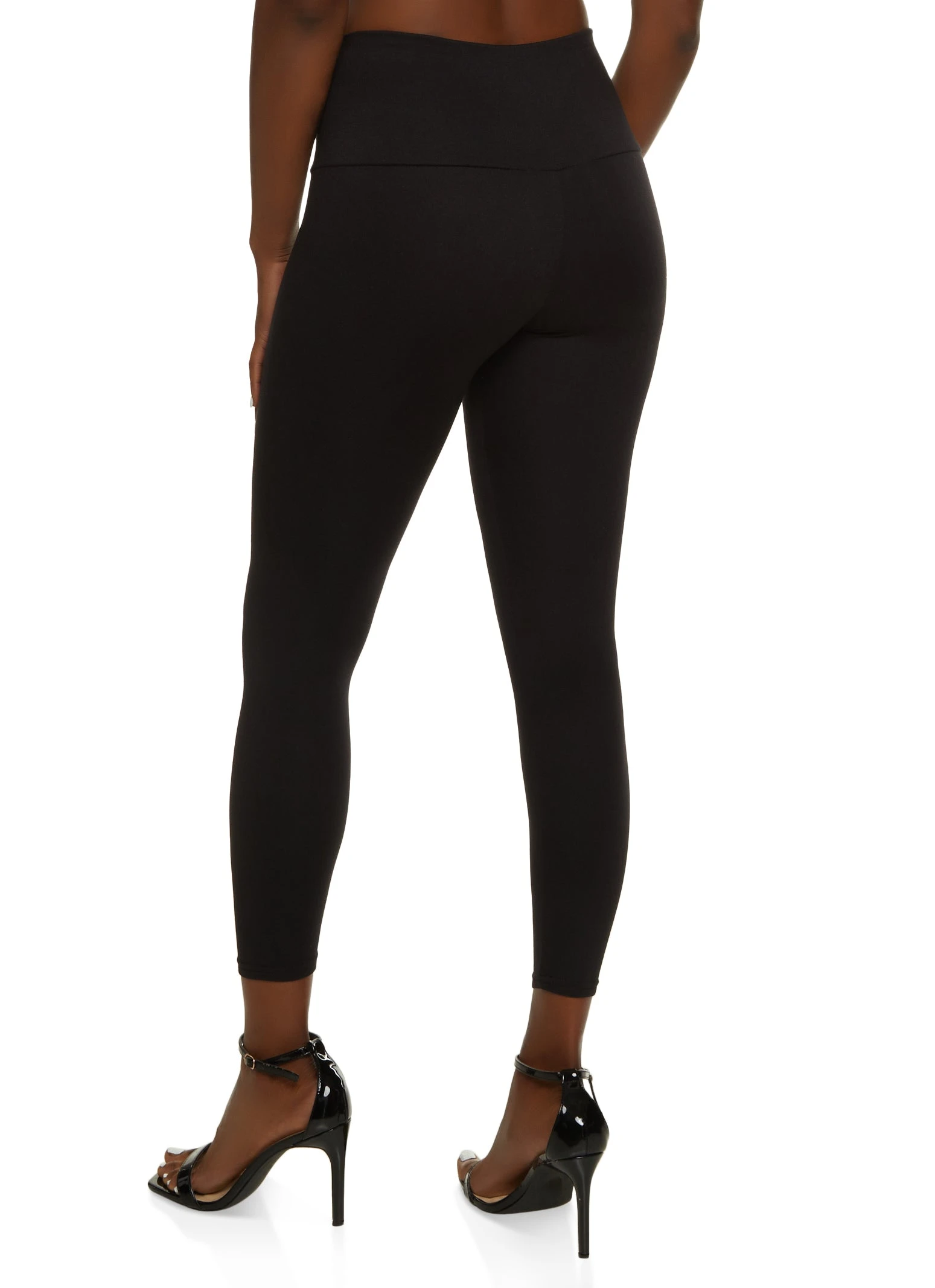 Seamless Solid Cropped Leggings - Image 2
