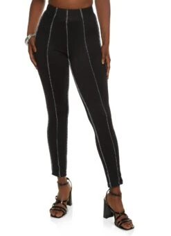 Contrast Stitch High Waisted Leggings