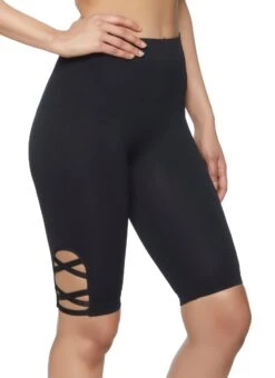 Solid Caged Biker Shorts