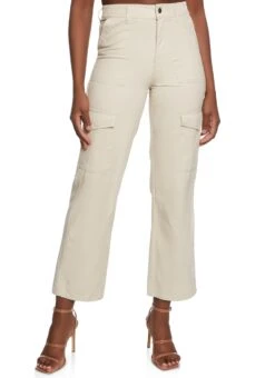 Ambiance High Waisted Wide Leg Cargo Pants