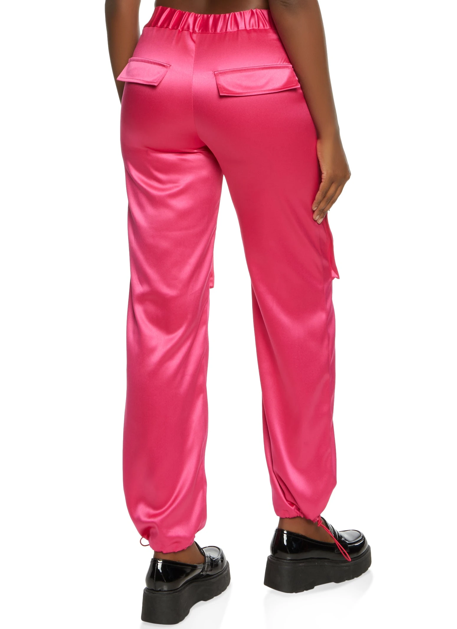 Satin Front Cargo Pocket Pants - Image 3