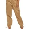 Nylon Drawstring Tie Hem Cargo Pants