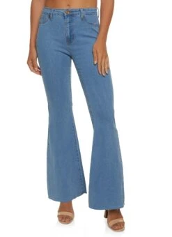 Raw Hem Flared Jeans