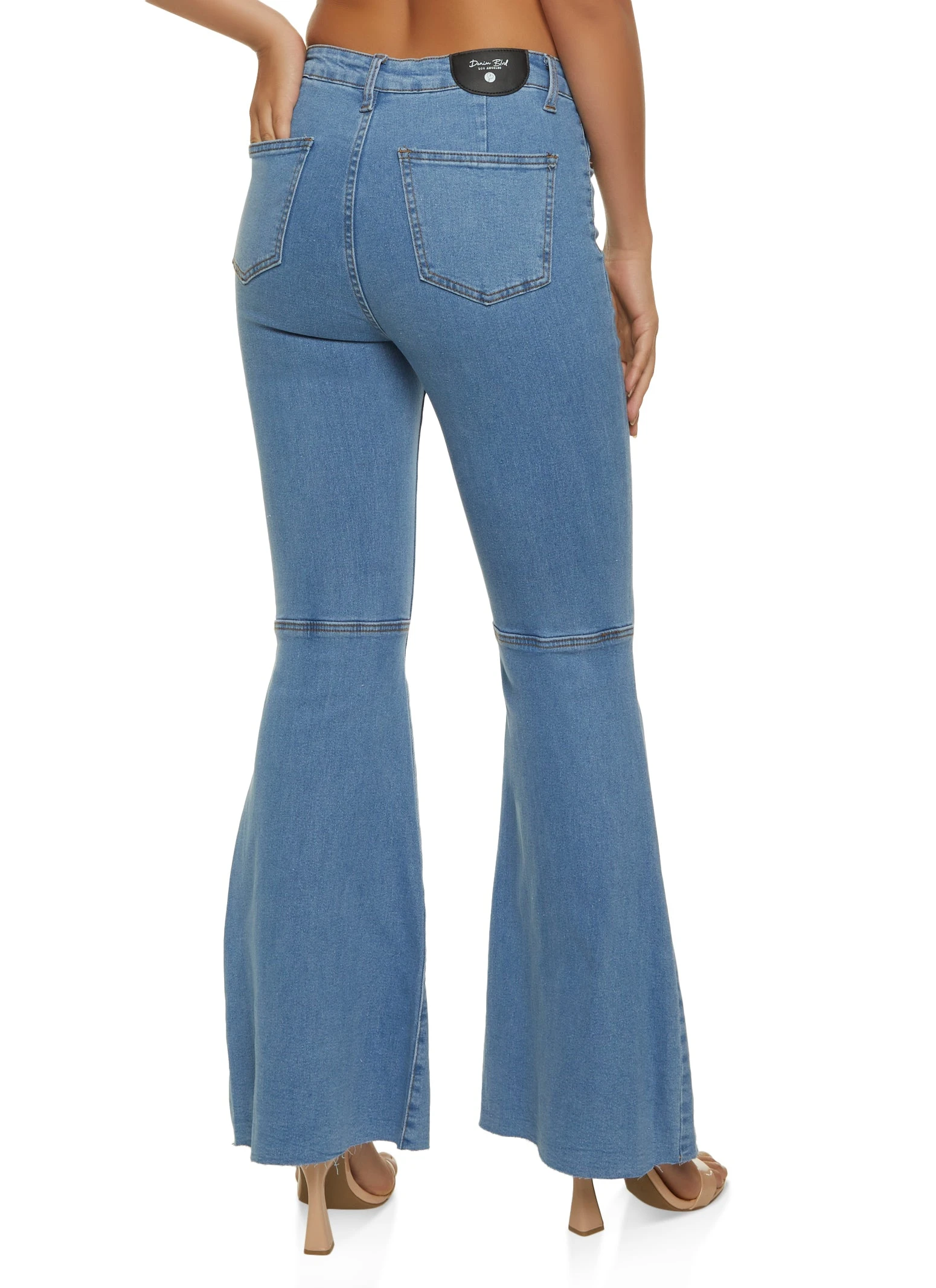 Raw Hem Flared Jeans - Image 2