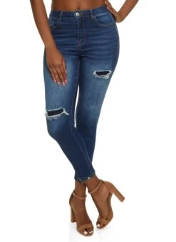 WAX Patch And Repair High Rise Skinny Jeans