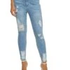 WAX Distressed Cuff Skinny Jeans