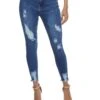WAX Distressed Cuff Skinny Jeans