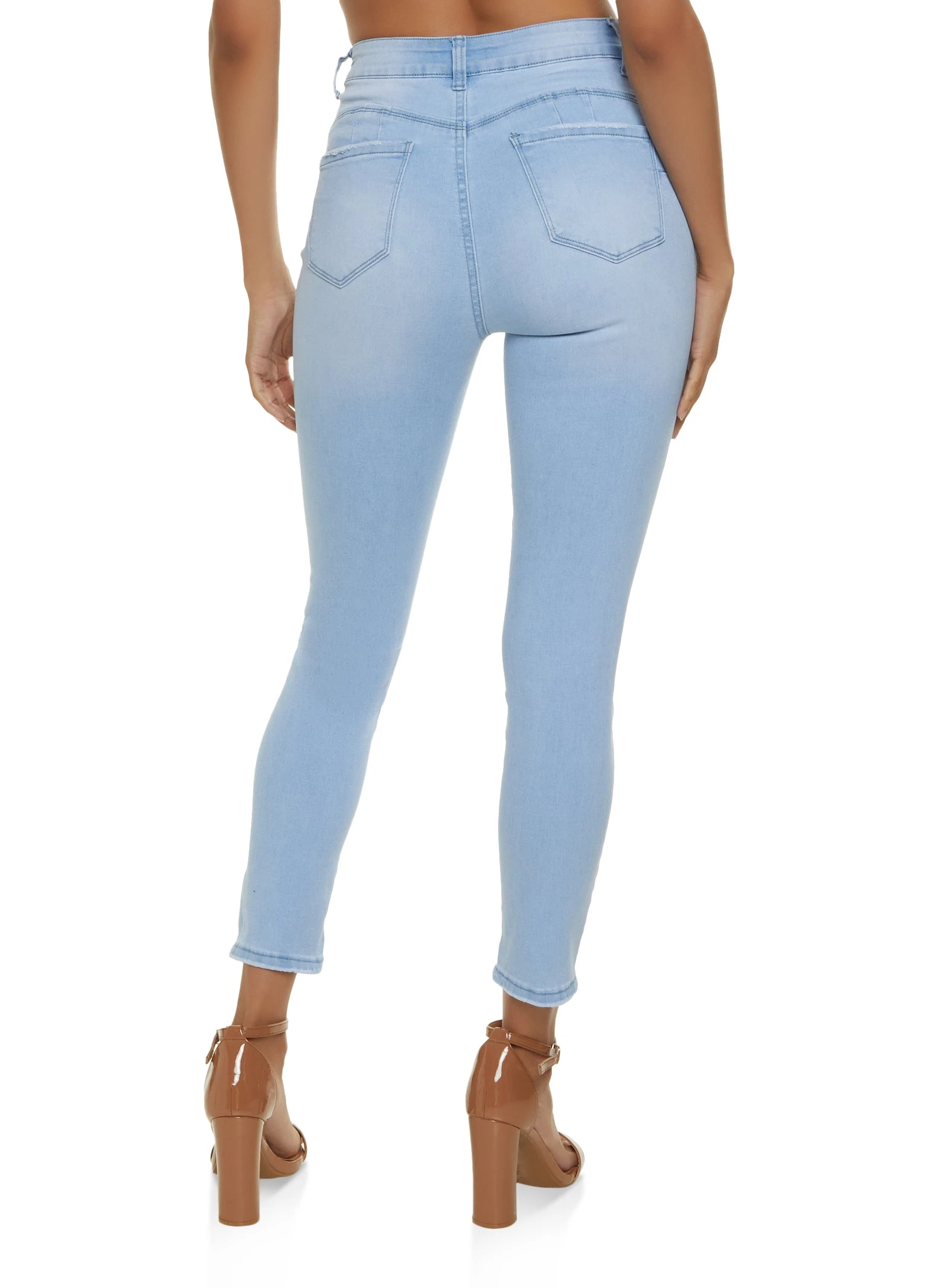 WAX Solid High Waisted Skinny Jeans - Image 2