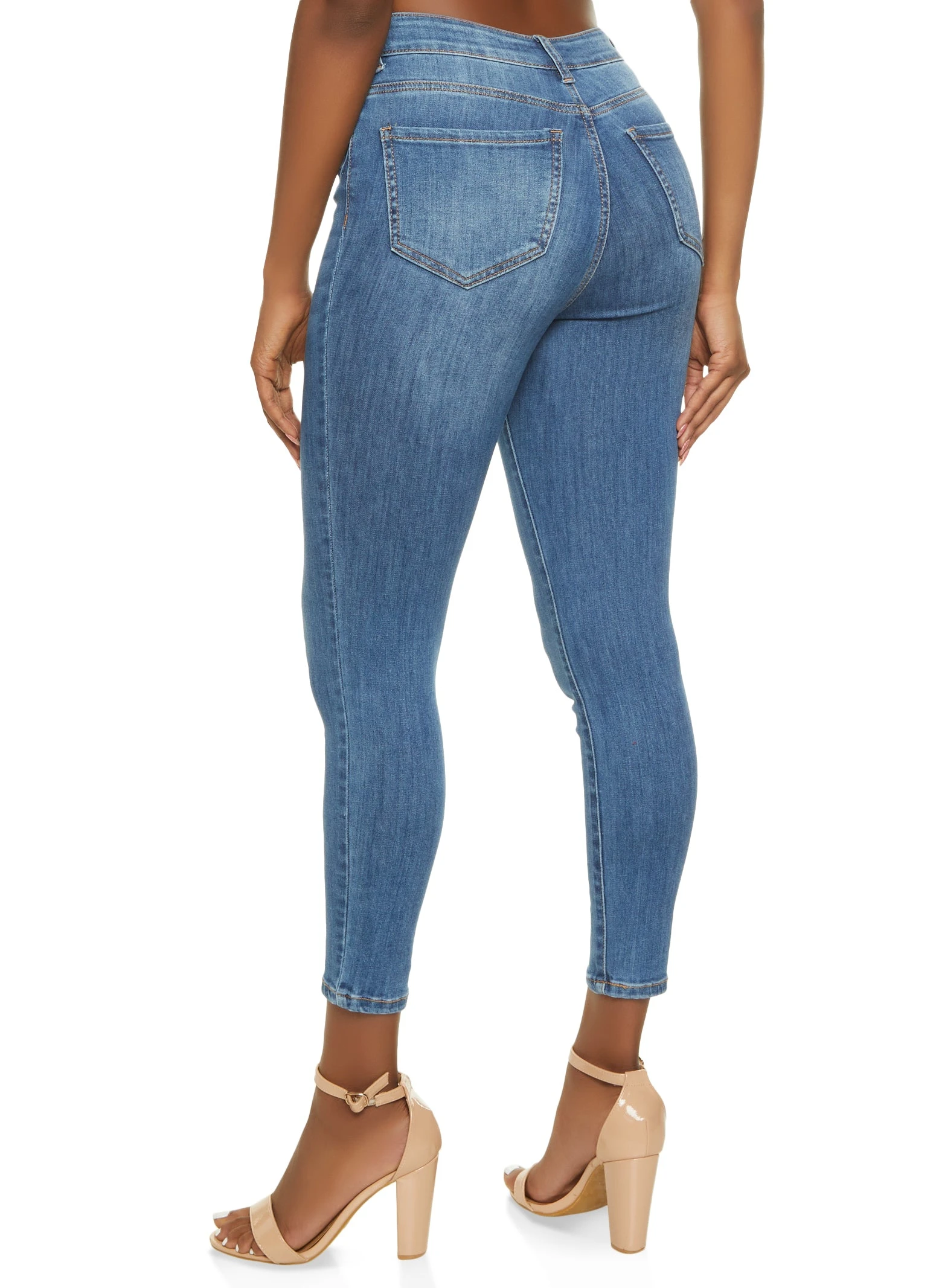 WAX High Rise Solid Cropped Skinny Jeans - Image 2