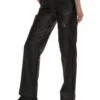 Faux Leather Cargo Pocket Straight Leg Pants