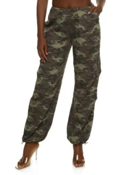 Camo Toggle Drawstring Hem Joggers