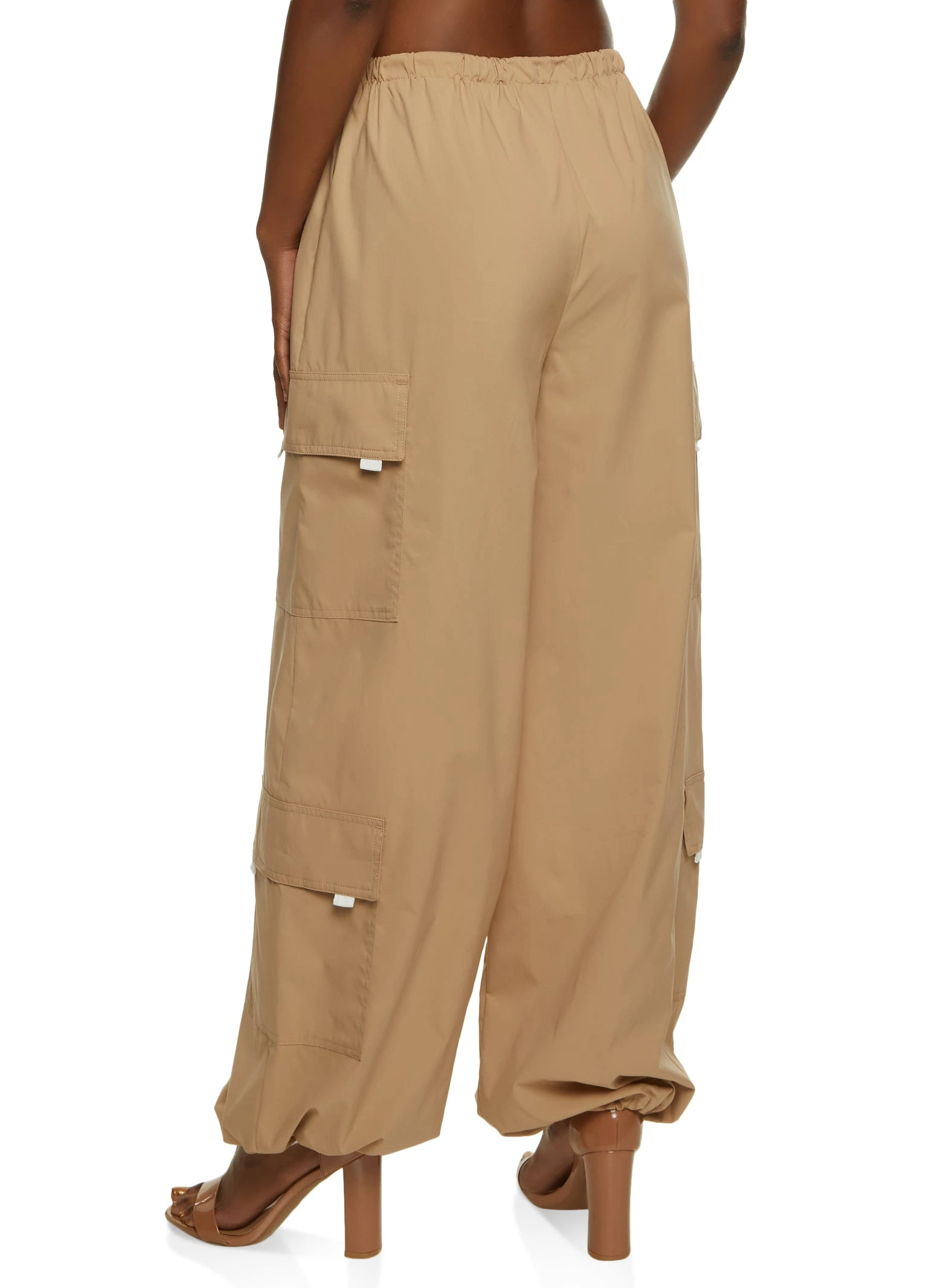 Toggle Drawstring Waist Parachute Pants - Image 3