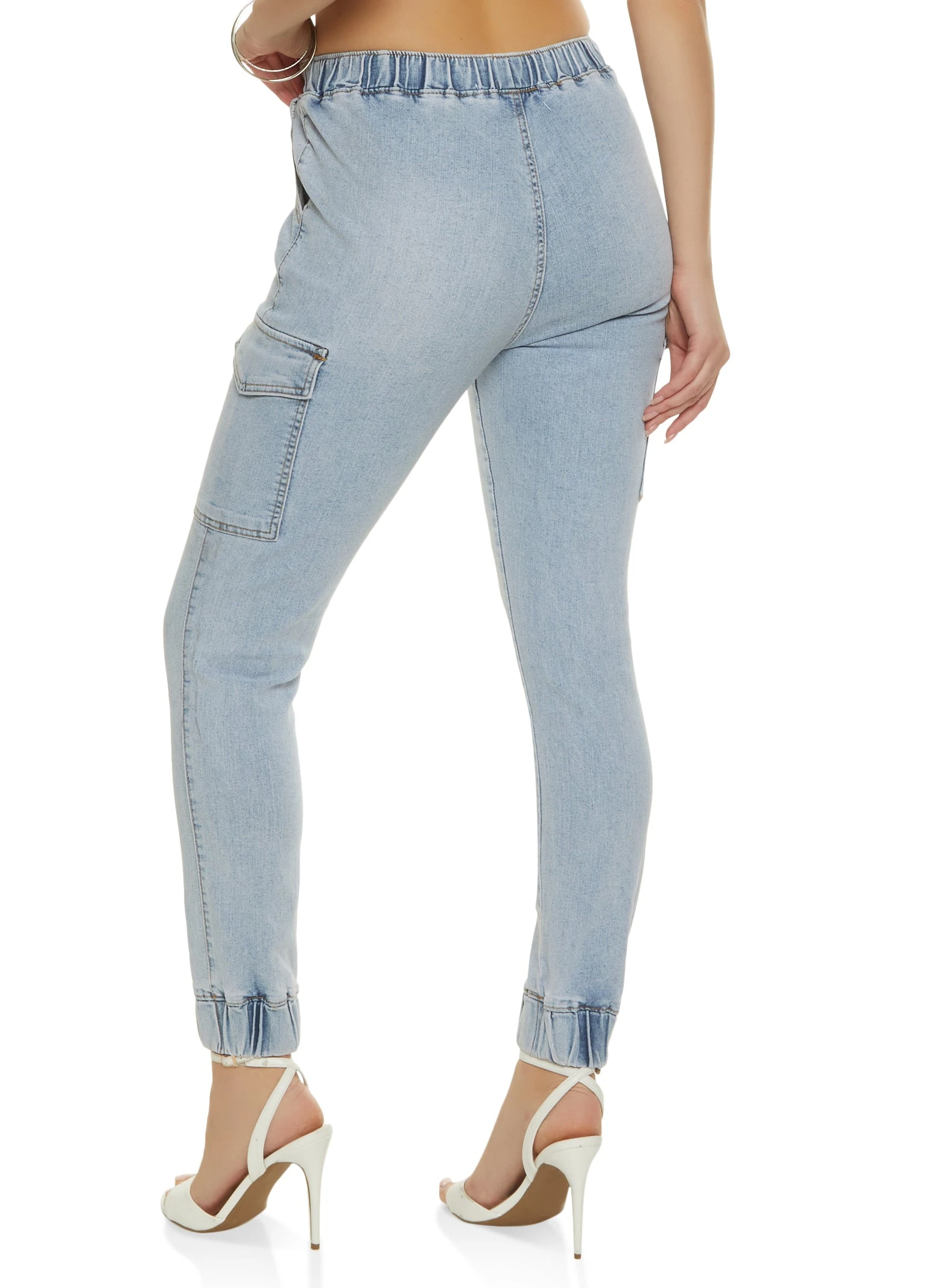 Almost Famous Drawstring Cargo Denim Joggers - Image 2