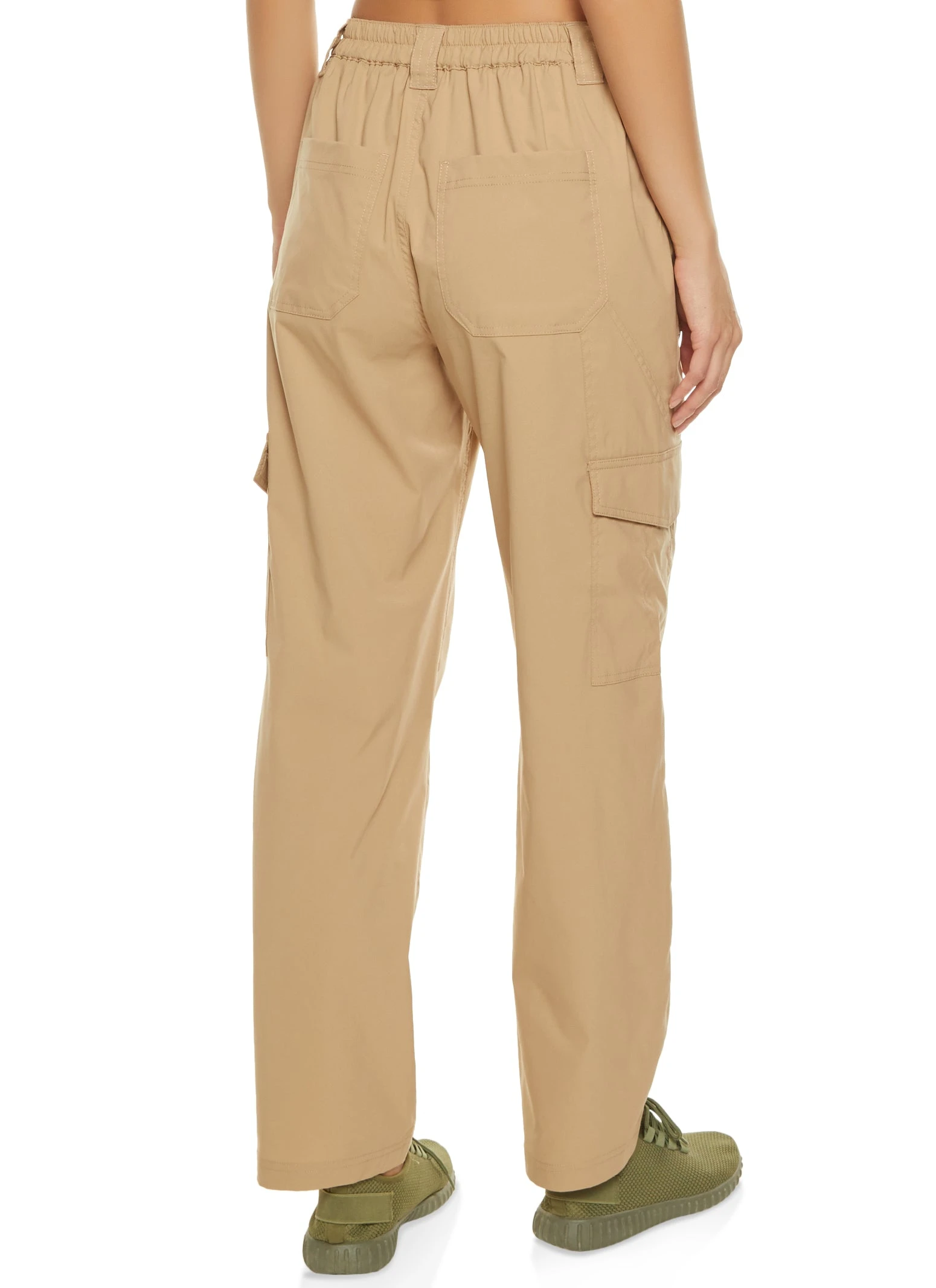 Nylon Wide Leg Cargo Pants - Image 3