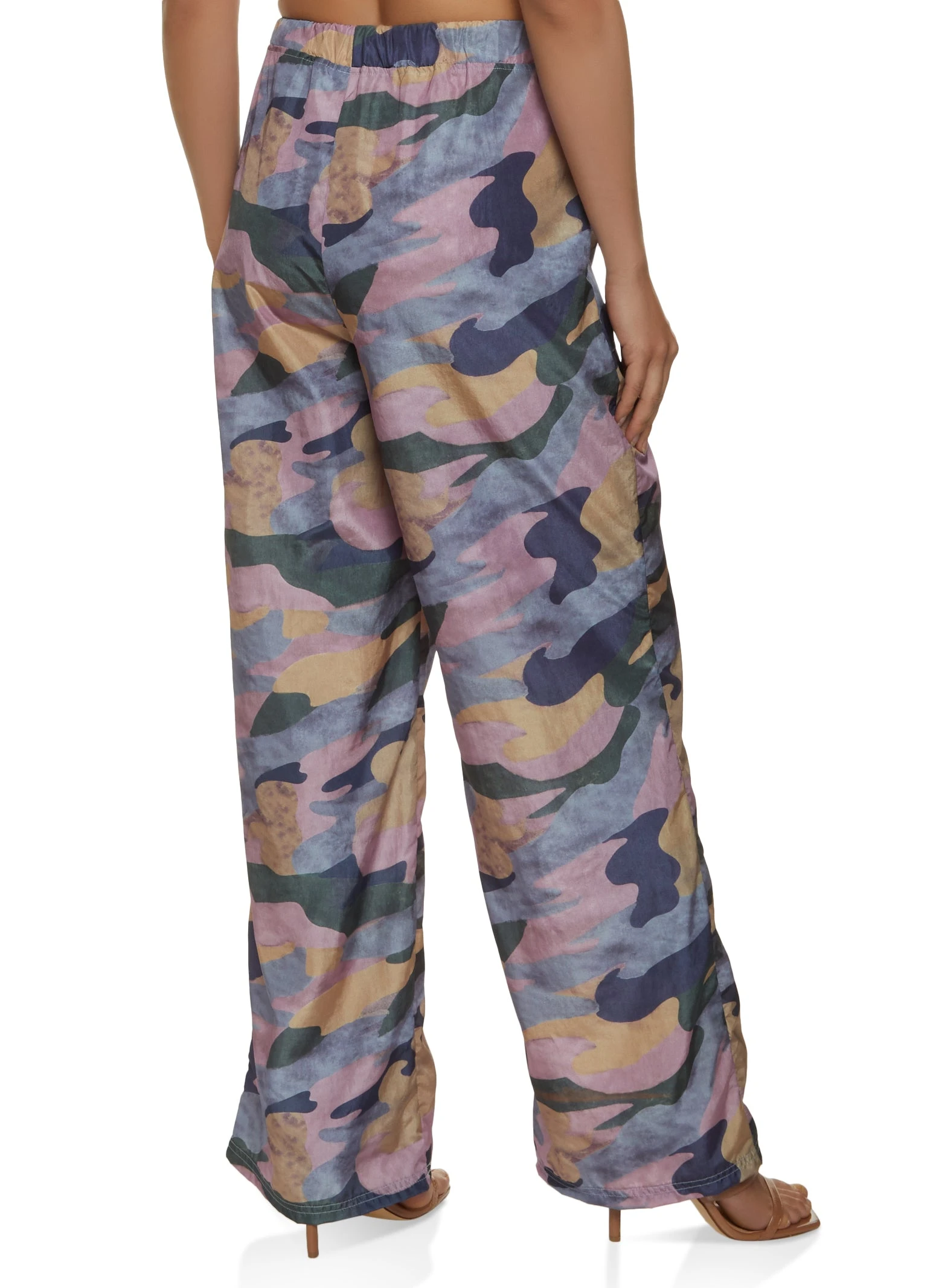 Nylon Camo Wide Leg Pants - Image 3