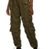 Zip Pocket Detail Parachute Cargo Pants