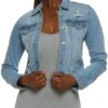 WAX Distressed Detail Denim Jacket