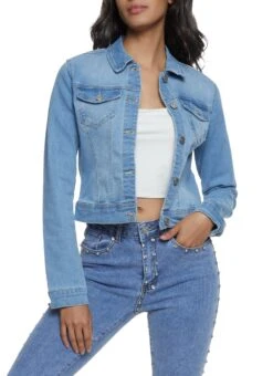 WAX Denim Button Front Jacket