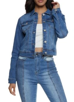 WAX Denim Button Front Jacket