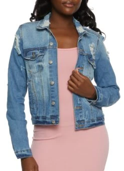 Almost Famous Distressed Jean Jacket