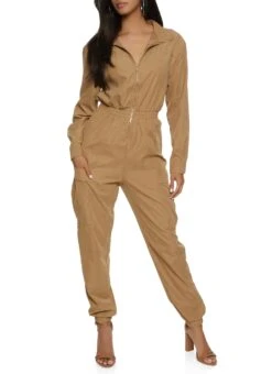 Zip Up Cargo Jumpsuit