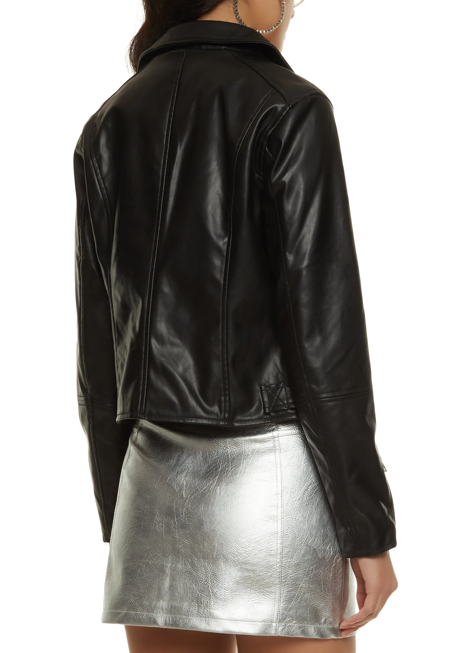 Ambiance Faux Leather Zip Biker Jacket - Image 3