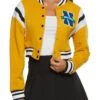 New York Patch Cropped Varsity Jacket