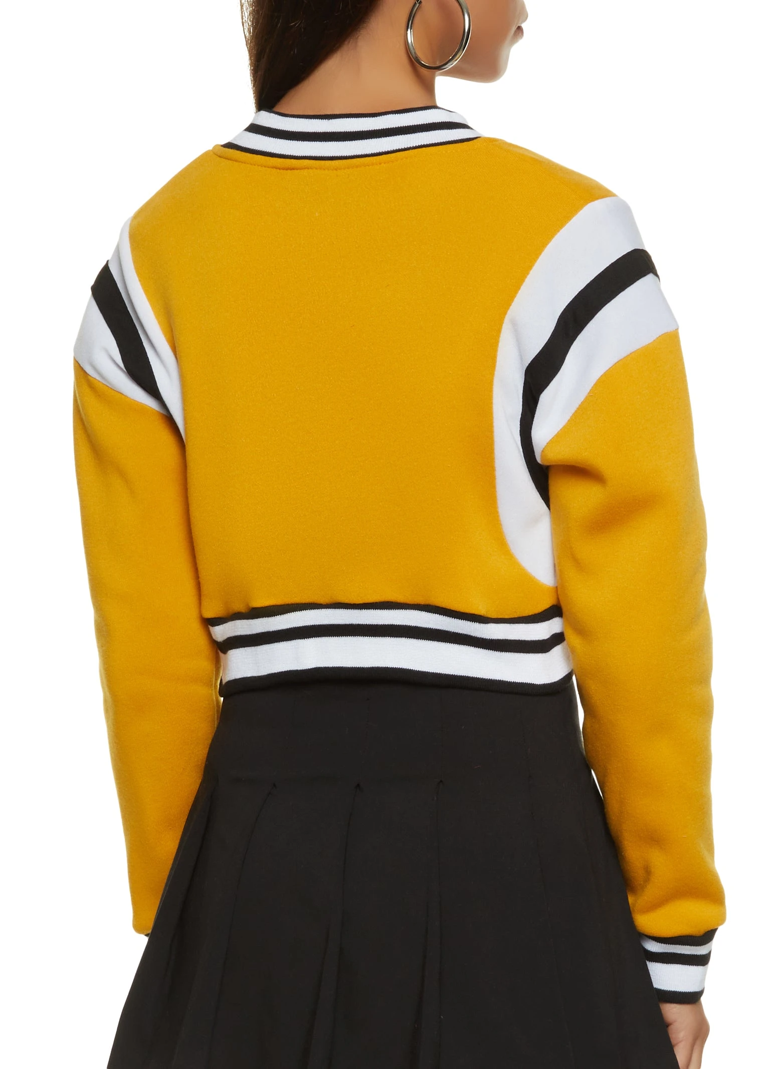 New York Patch Cropped Varsity Jacket - Image 3