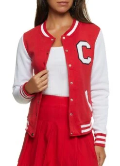 Color Block Letterman Jacket