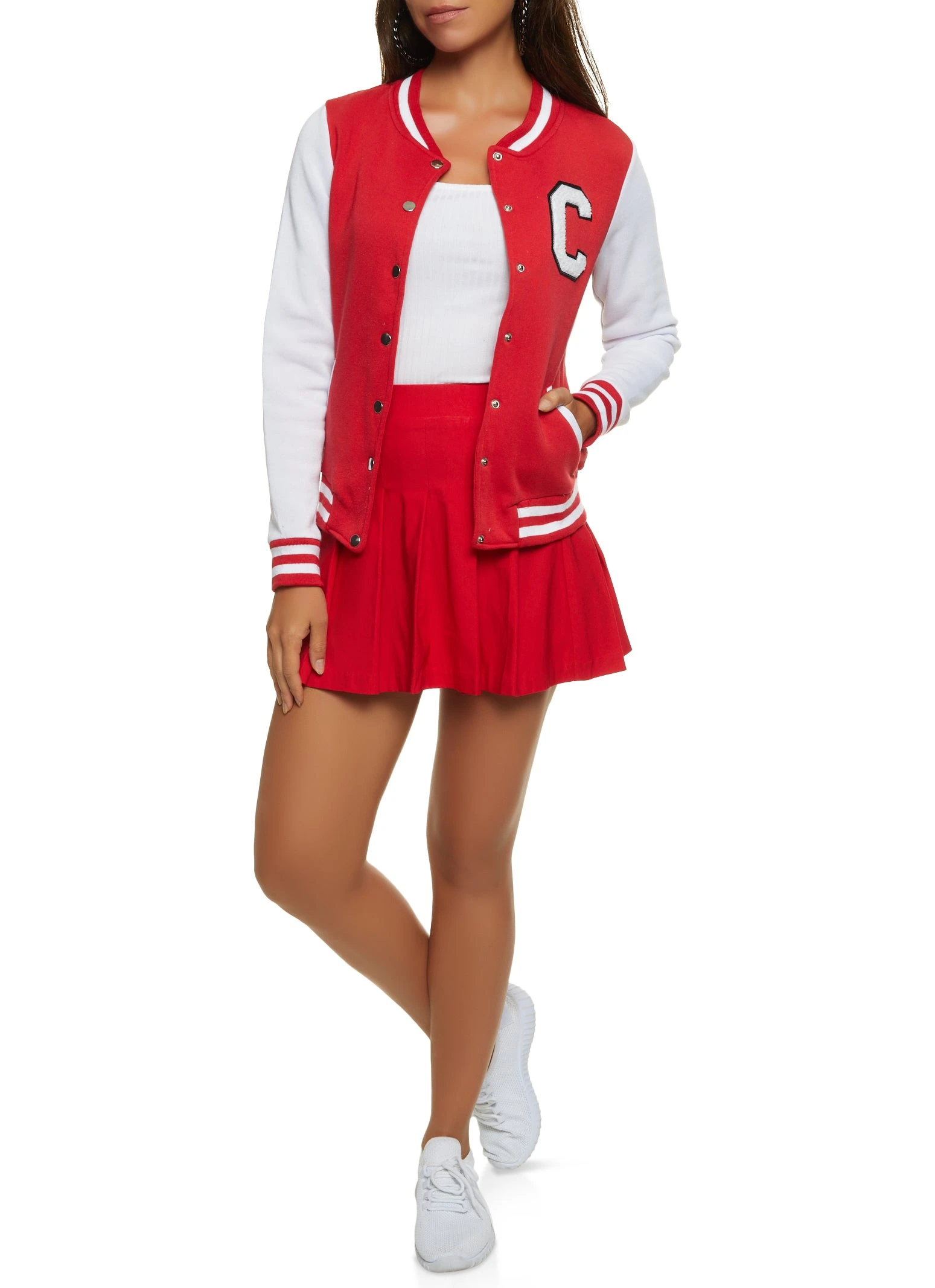 Color Block Letterman Jacket - Image 2