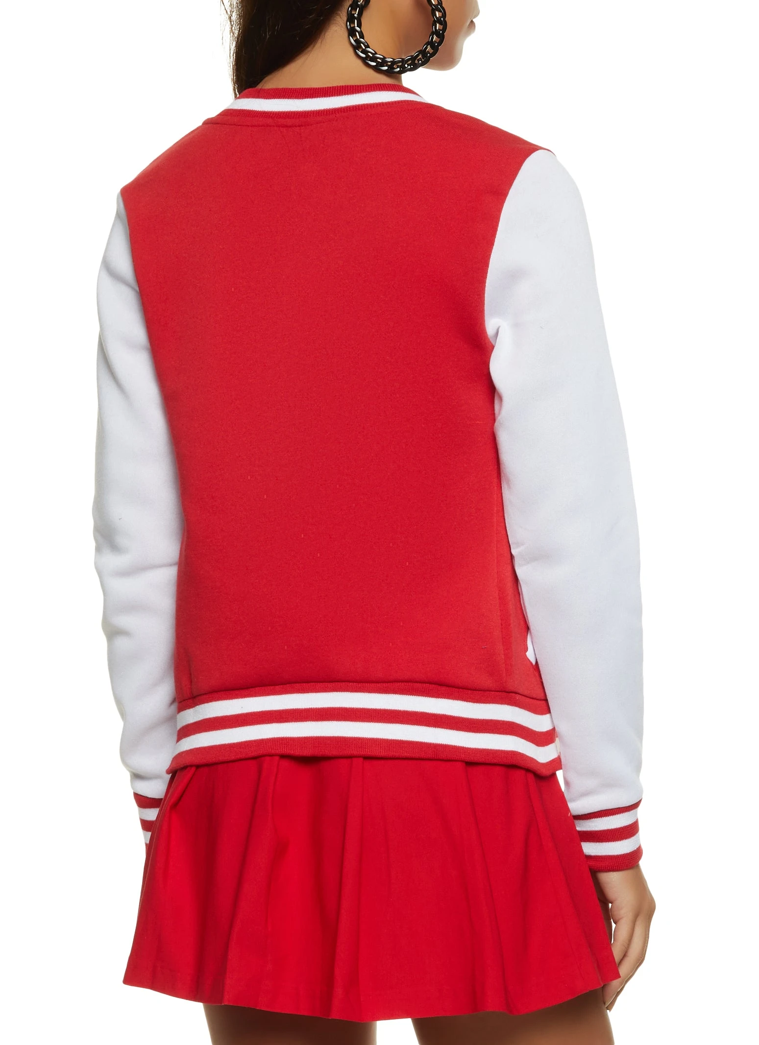 Color Block Letterman Jacket - Image 3