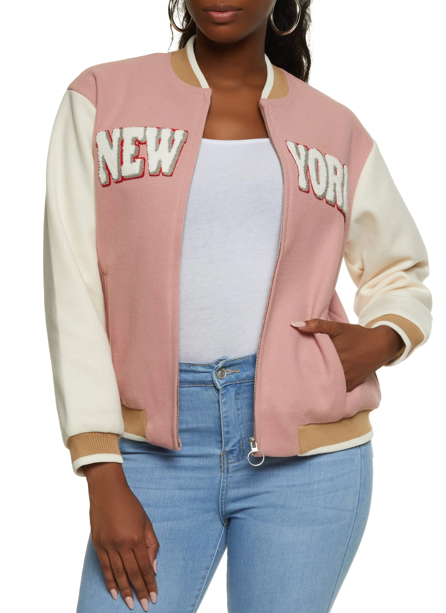 New York Chenille Patch Varsity Jacket - Image 2