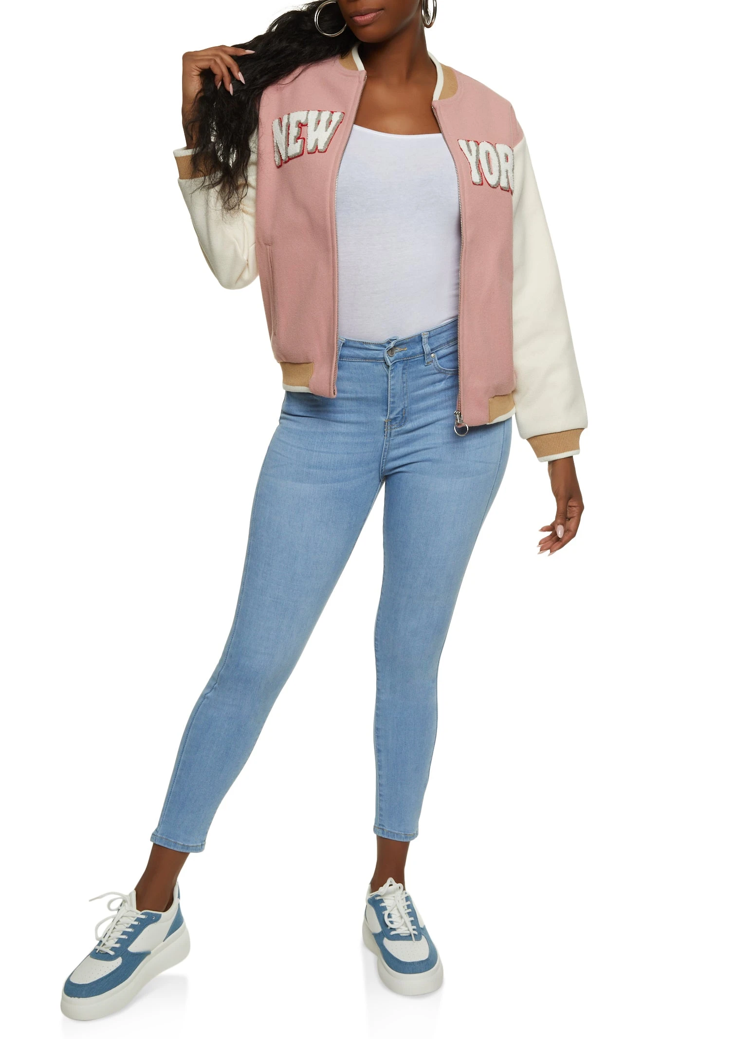 New York Chenille Patch Varsity Jacket - Image 3