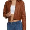 Zip Front Faux Leather Jacket