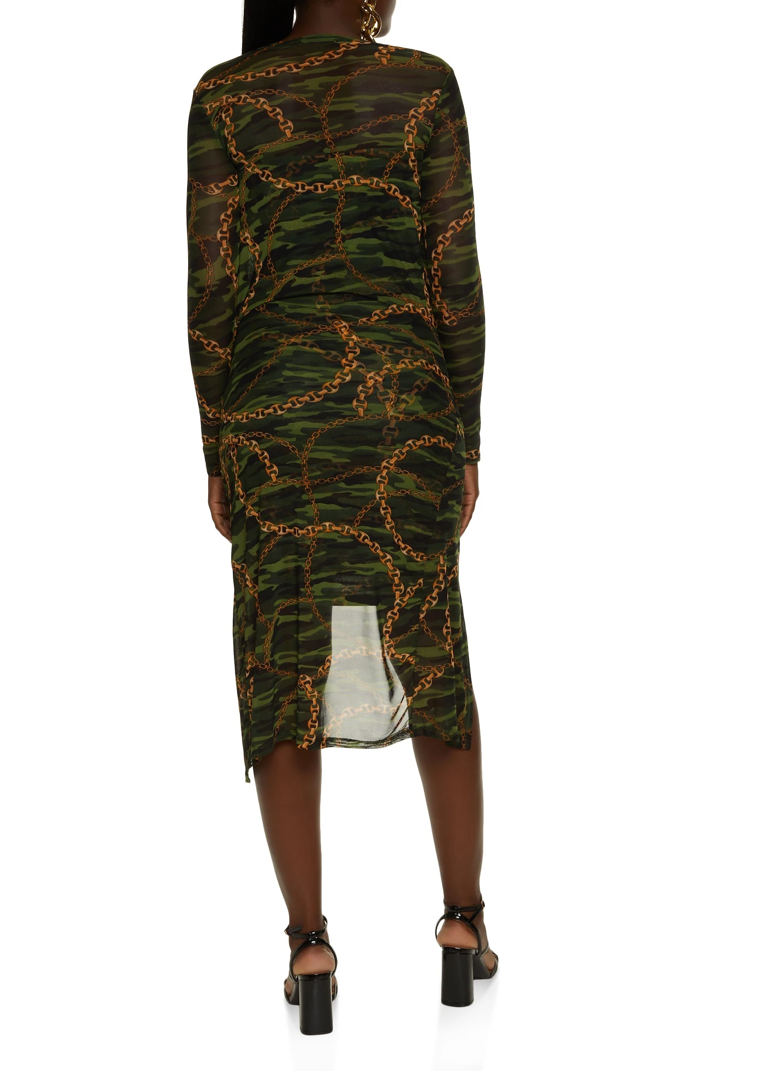Camo Chain Print Tube Dress And Duster - Image 3