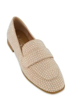 Rhinestone Studded Almond Toe Flats