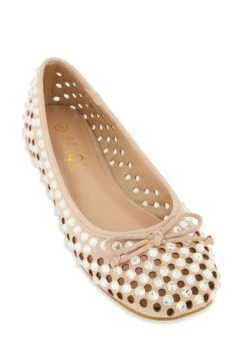 Cut Out Rhinestone Studded Ballet Flats