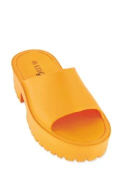 Single Band Platform Slide Sandals