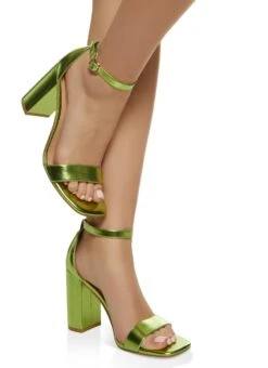 Buckle Strap Open Toe Block Heels