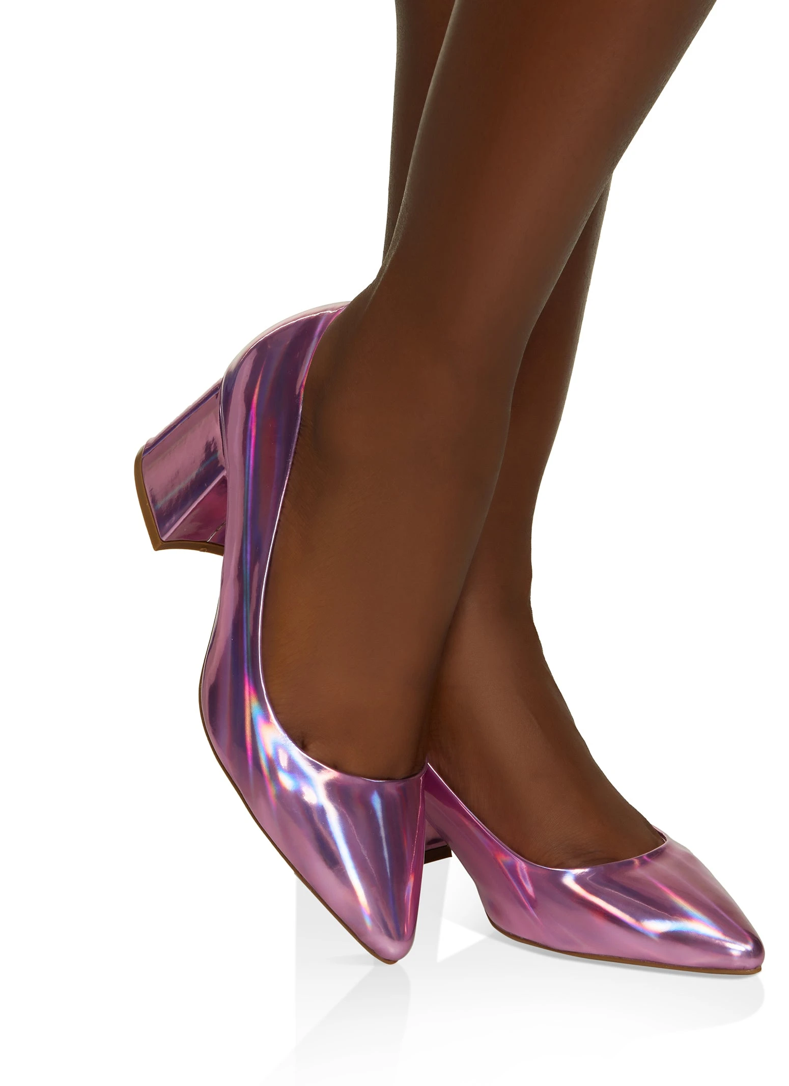 Pointed Toe Mid Block Heel Pumps