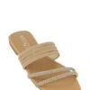 Rhinestone Braided Detail Band Slide Sandals