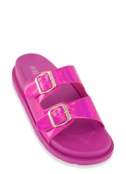 Double Buckle Footbed Sandals