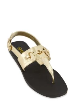 Horsebit Band Thong Sandals