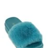 Faux Fur Platform Slide Sandals