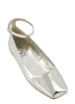 Square Toe Buckle Strap Flats