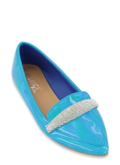 Rhinestone Detail Pointed Toe Flats