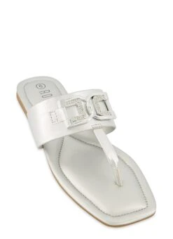 Rhinestone Horsebit Band Thong Sandals