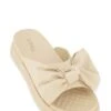 Solid Bow Tie Band Slide Sandals
